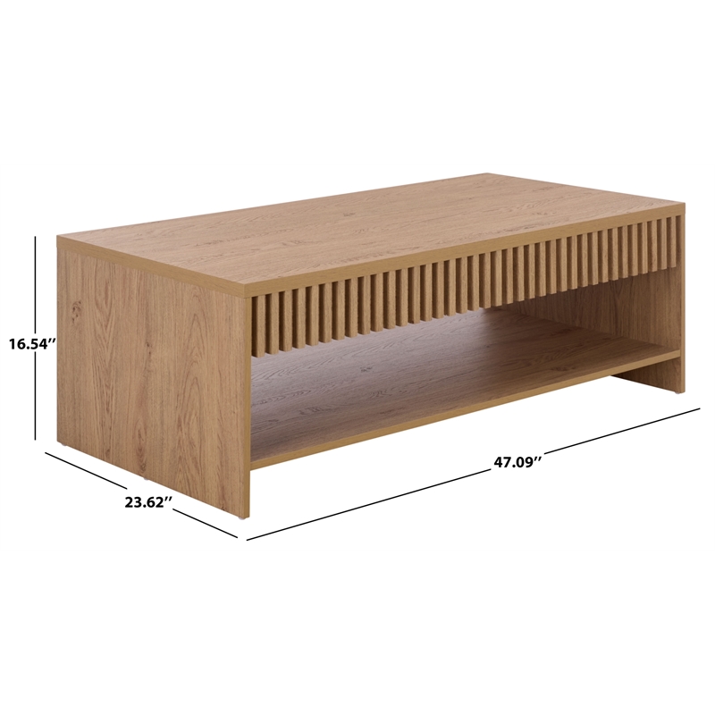 Safavieh Masa 1 Shelf Wood Coffee Table  in Oak