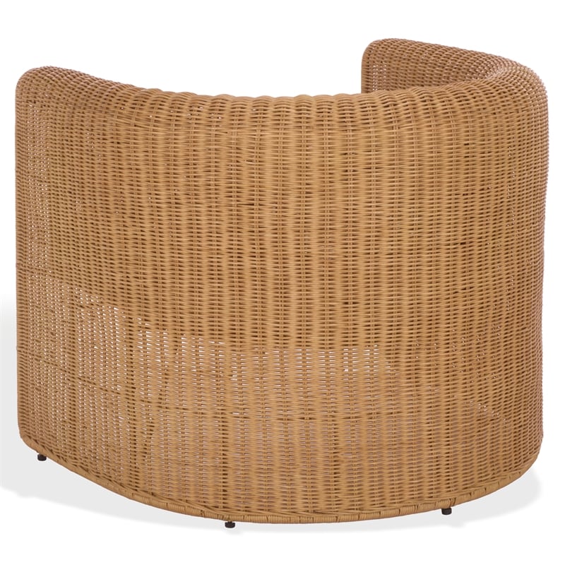 Safavieh O'Reilly Rattan and Iron Accent Chair  in Natural / White