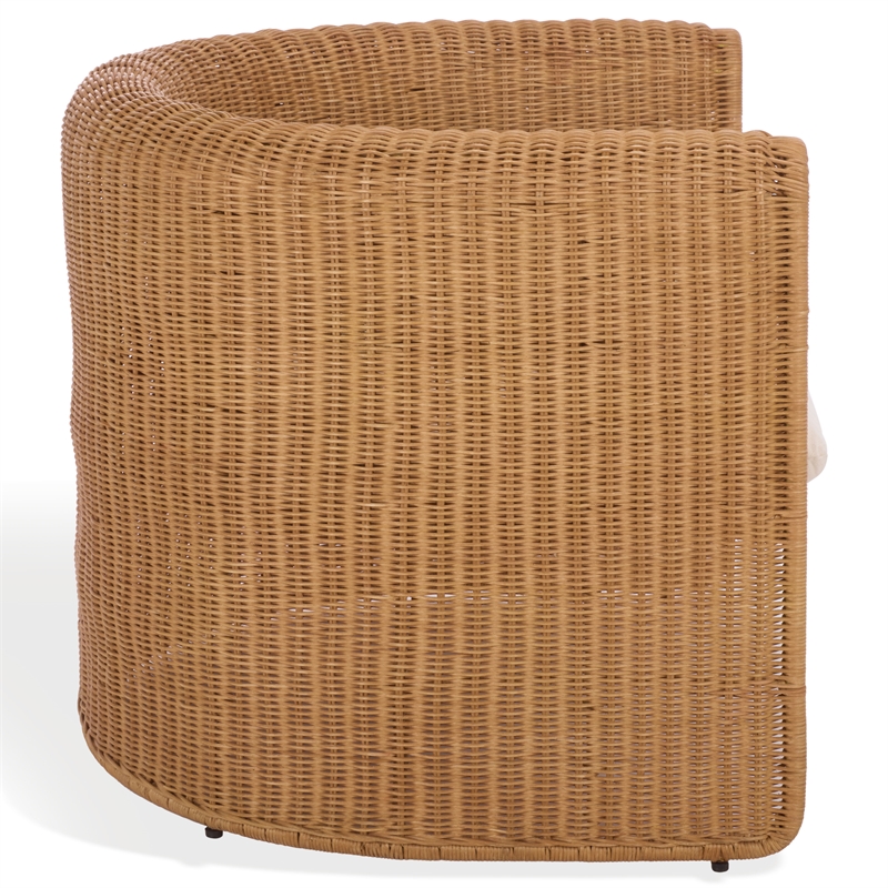 Safavieh O'Reilly Rattan and Iron Accent Chair  in Natural / White