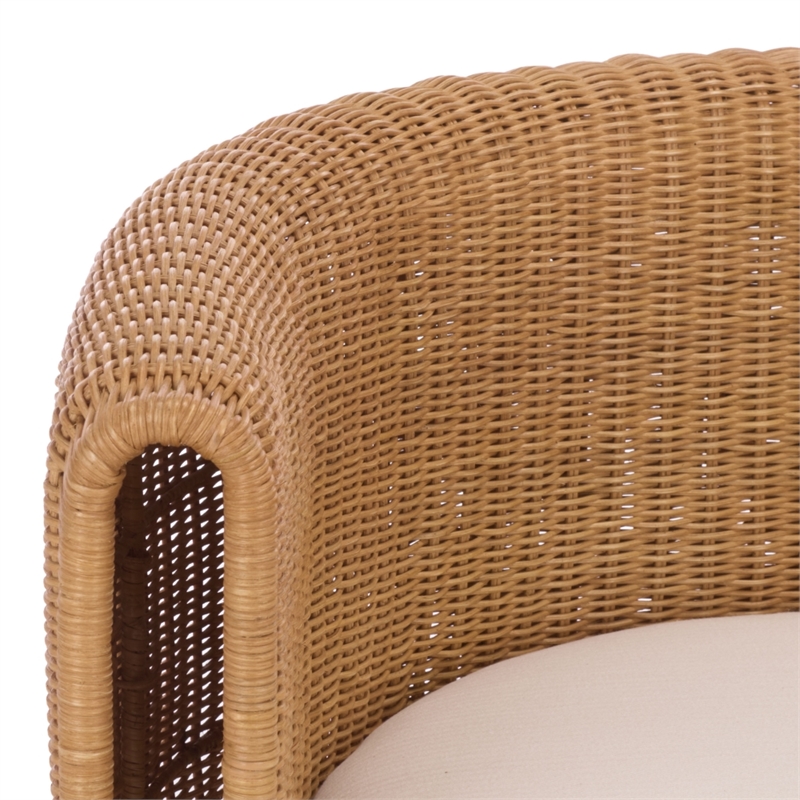 Safavieh O'Reilly Rattan and Iron Accent Chair  in Natural / White