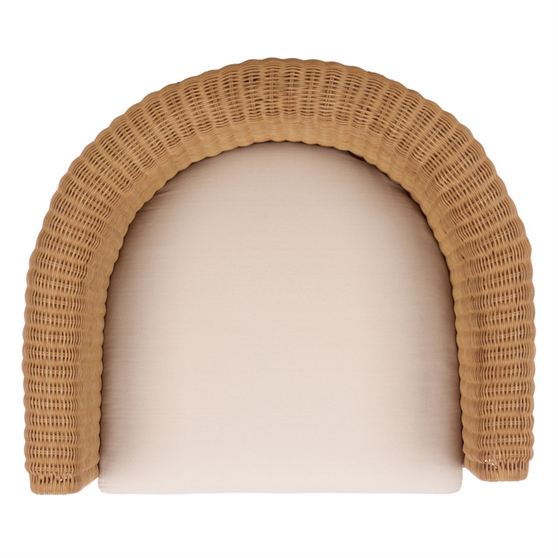 Safavieh O'Reilly Rattan and Iron Accent Chair  in Natural / White