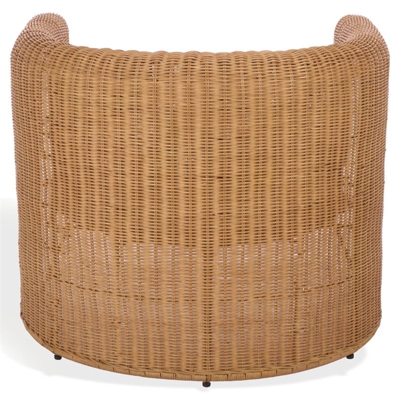 Safavieh O'Reilly Rattan and Iron Accent Chair  in Natural / White