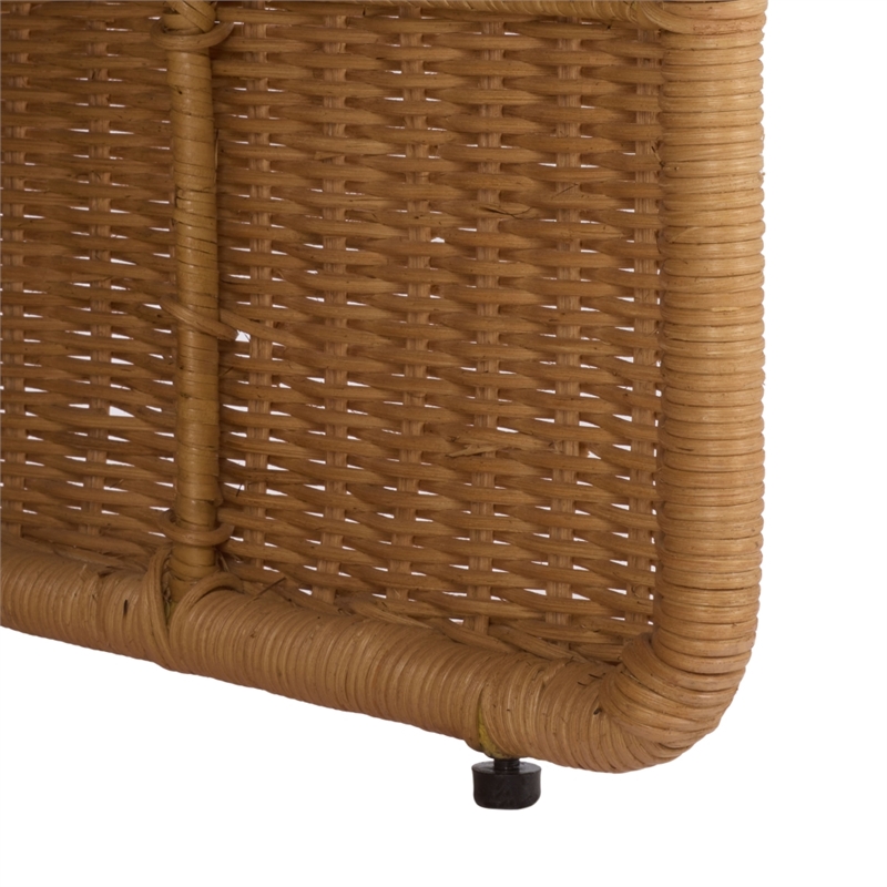 Safavieh O'Reilly Rattan and Iron Accent Chair  in Natural / White
