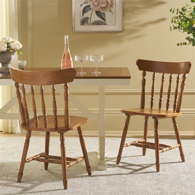 Safavieh Coralyn Wood Dining Chairs in Brown
