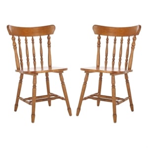 Safavieh Coralyn Wood Dining Chairs in Brown