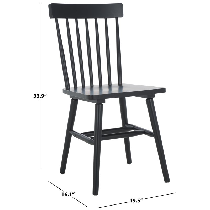 Safavieh Aziel Wood Spindle Dining Chairs in Black