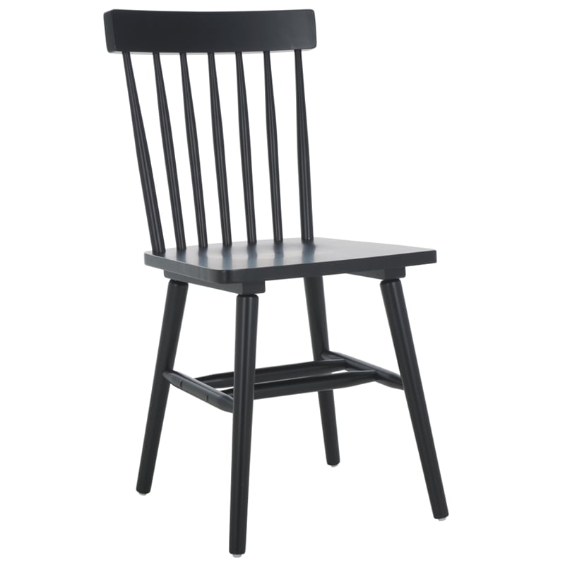 Safavieh Aziel Wood Spindle Dining Chairs in Black