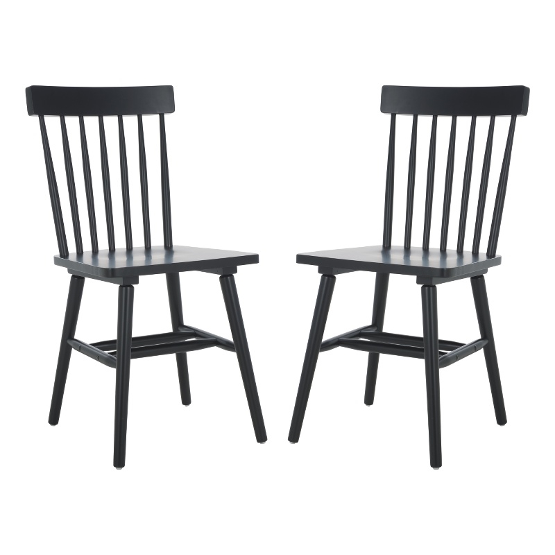 Safavieh Aziel Wood Spindle Dining Chairs in Black