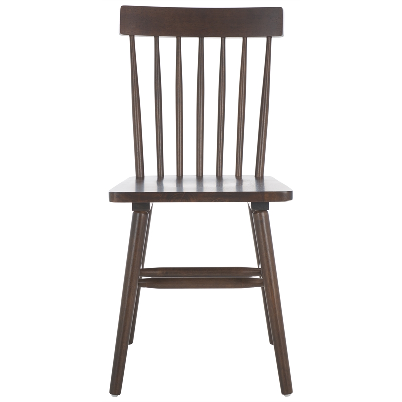 Safavieh Aziel Wood Spindle Dining Chairs in Dark Walnut