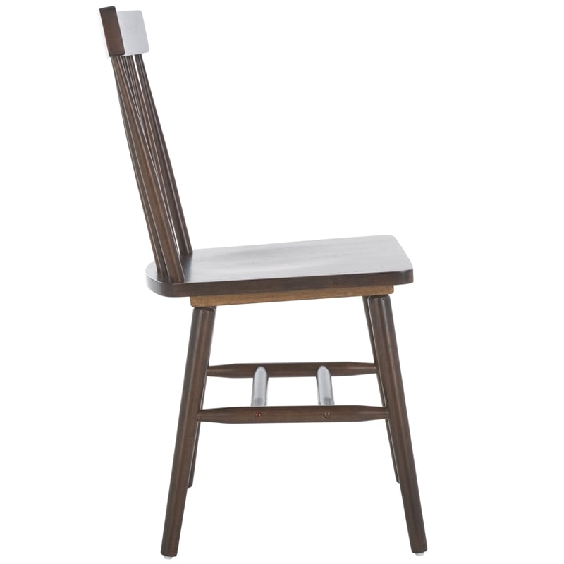 Safavieh Aziel Wood Spindle Dining Chairs in Dark Walnut