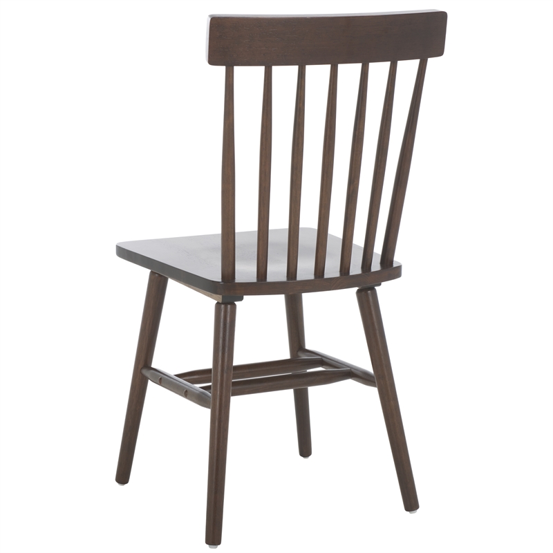 Safavieh Aziel Wood Spindle Dining Chairs in Dark Walnut
