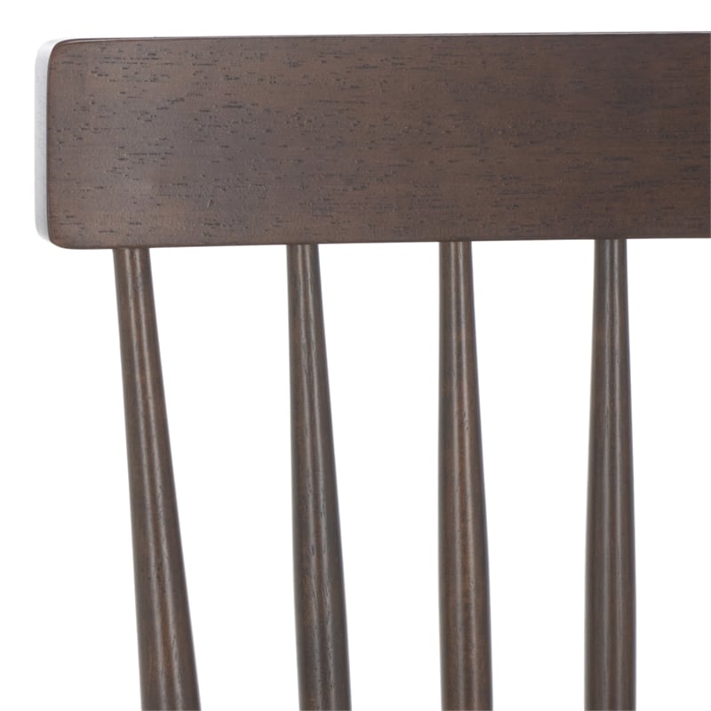 Safavieh Aziel Wood Spindle Dining Chairs in Dark Walnut