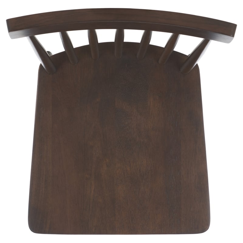 Safavieh Aziel Wood Spindle Dining Chairs in Dark Walnut