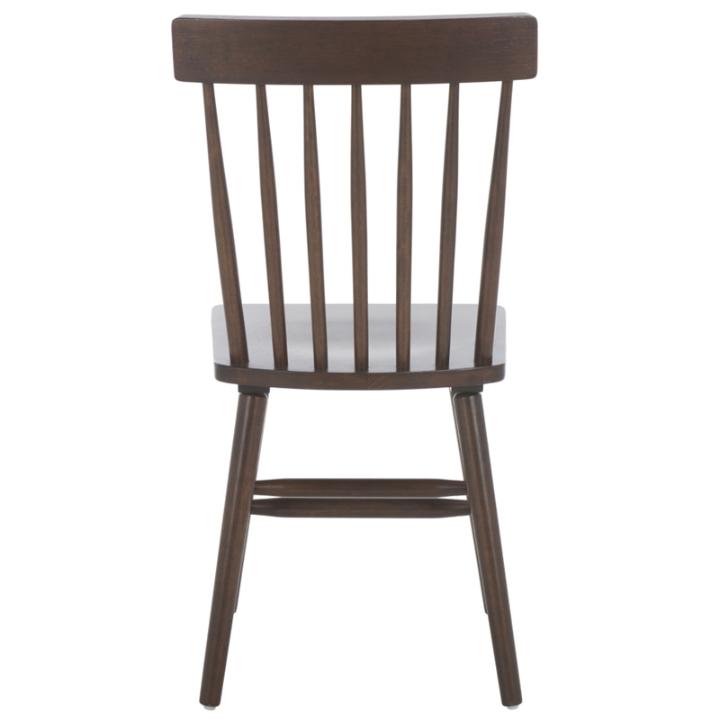 Safavieh Aziel Wood Spindle Dining Chairs in Dark Walnut