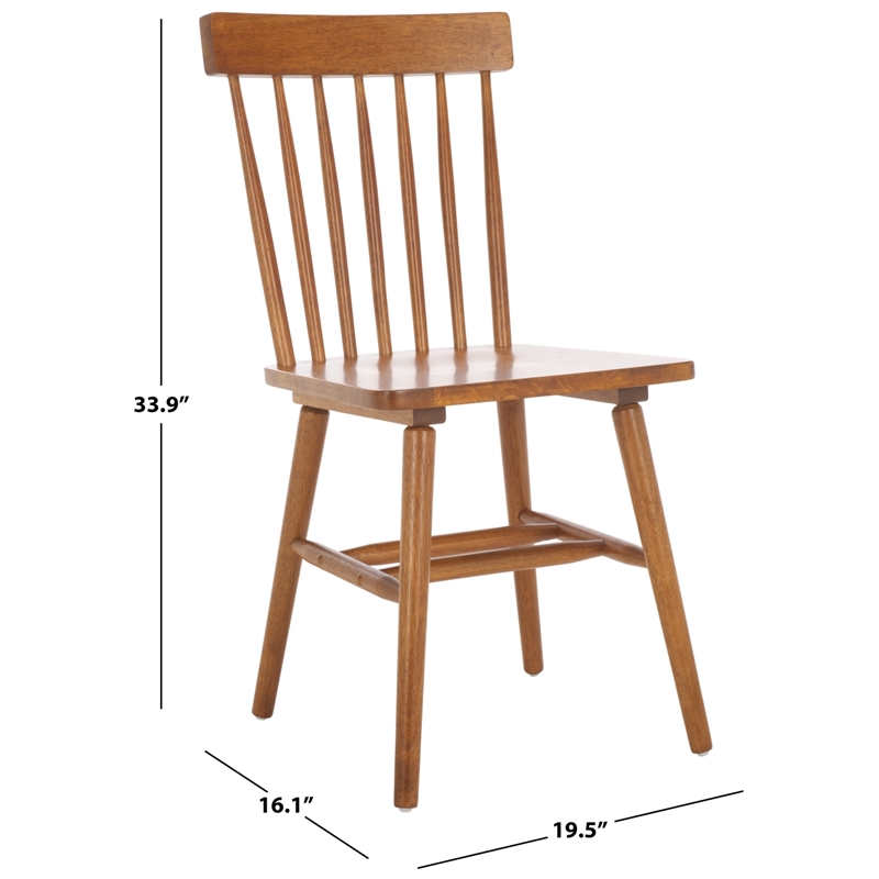 Safavieh Aziel Wood Spindle Dining Chairs in Brown
