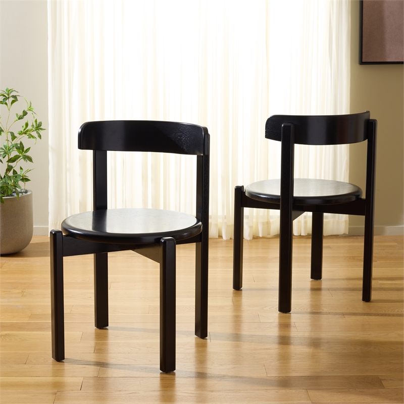 Safavieh Calixto Wood Dining Chair in Black