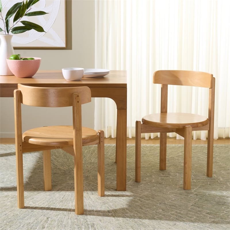 Safavieh Calixto Wood Dining Chair in Light Brown