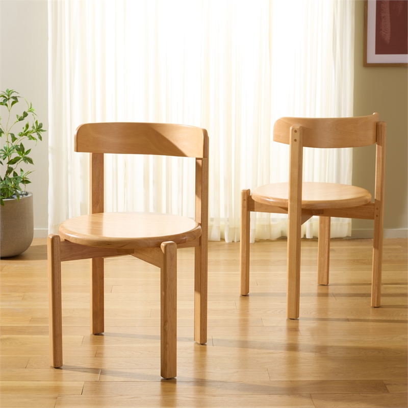 Safavieh Calixto Wood Dining Chair in Light Brown