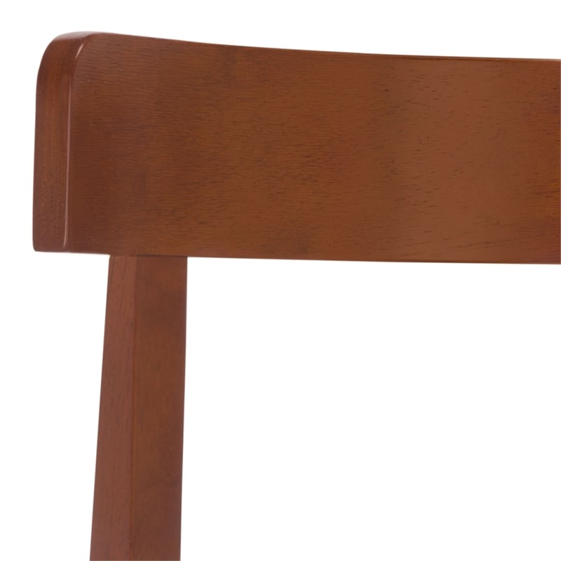 Safavieh Anselm Upholstered Wood and Fabric Dining Chair in White / Walnut