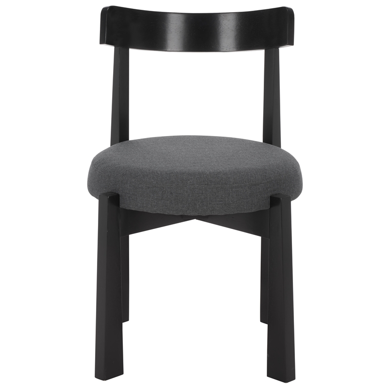 Safavieh Anselm Upholstered Wood and Fabric Dining Chair in Gray / Black