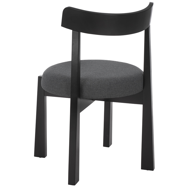 Safavieh Anselm Upholstered Wood and Fabric Dining Chair in Gray / Black