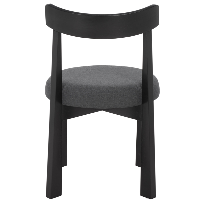 Safavieh Anselm Upholstered Wood and Fabric Dining Chair in Gray / Black