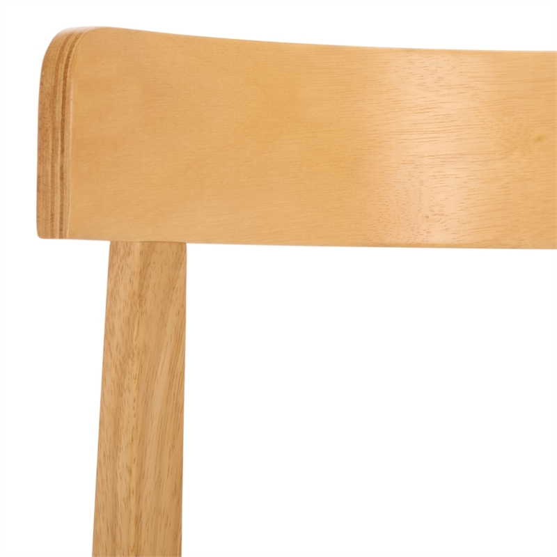 Safavieh Anselm Upholstered Wood and Fabric Dining Chair in White / Light Brown