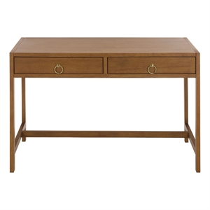 Safavieh Esther 2 Drawer Wood and Metal Desk in Walnut