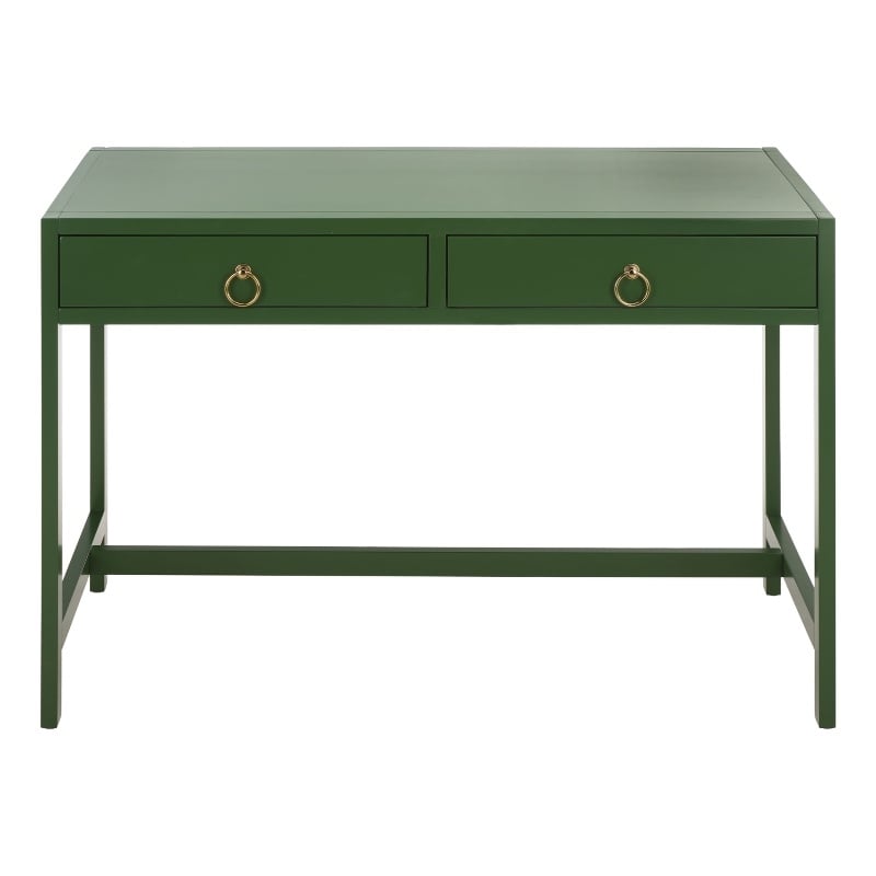 Safavieh Esther 2 Drawer Wood and Metal Desk in Green