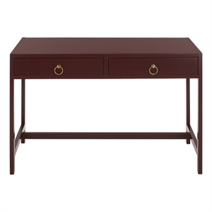 Safavieh Esther 2 Drawer Wood and Metal Desk  in Burgundy