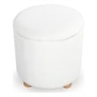 Safavieh Becka Round Fabric Storage Ottoman  in Ivory / Natural