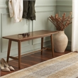 Safavieh Florent Wood and Metal Bench in Walnut