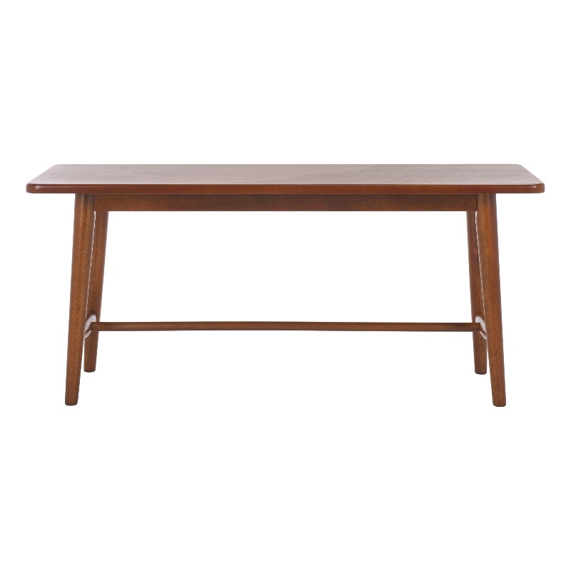 Safavieh Florent Wood and Metal Bench in Walnut
