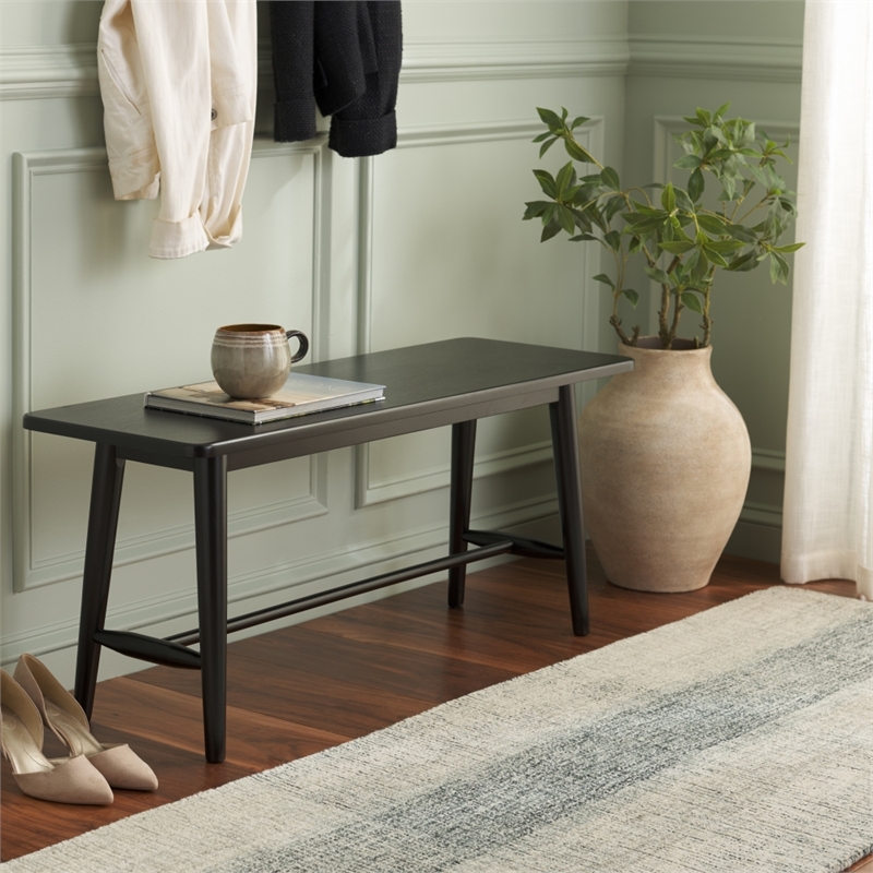 Safavieh Florent Wood and Metal Bench in Black