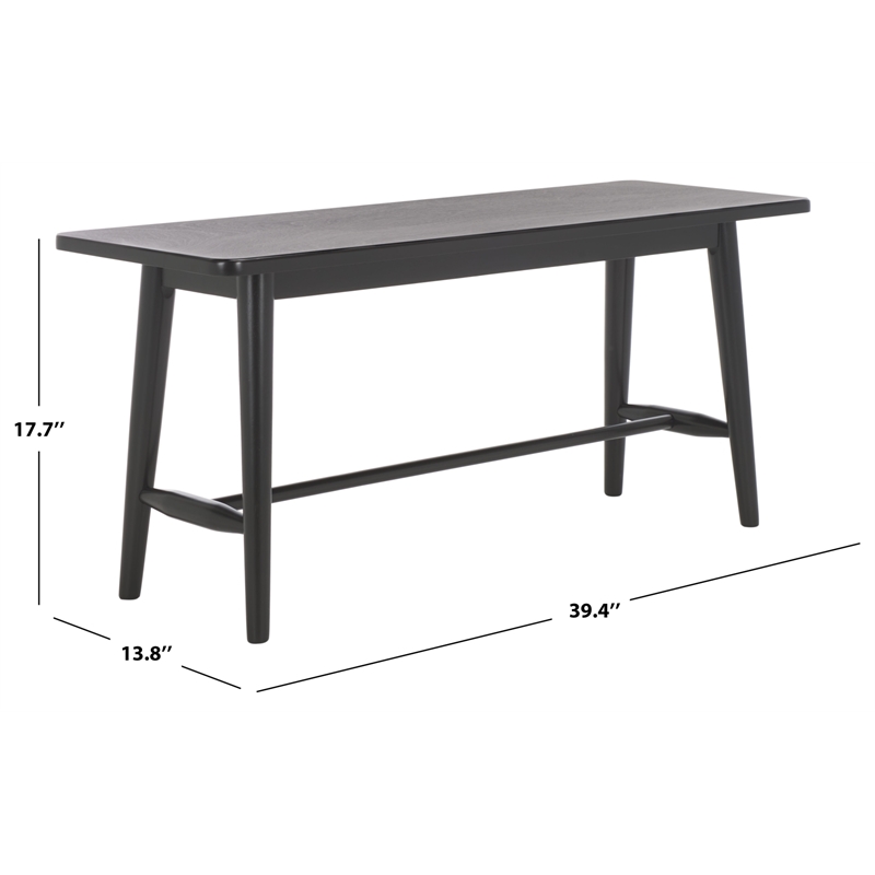Safavieh Florent Wood and Metal Bench in Black