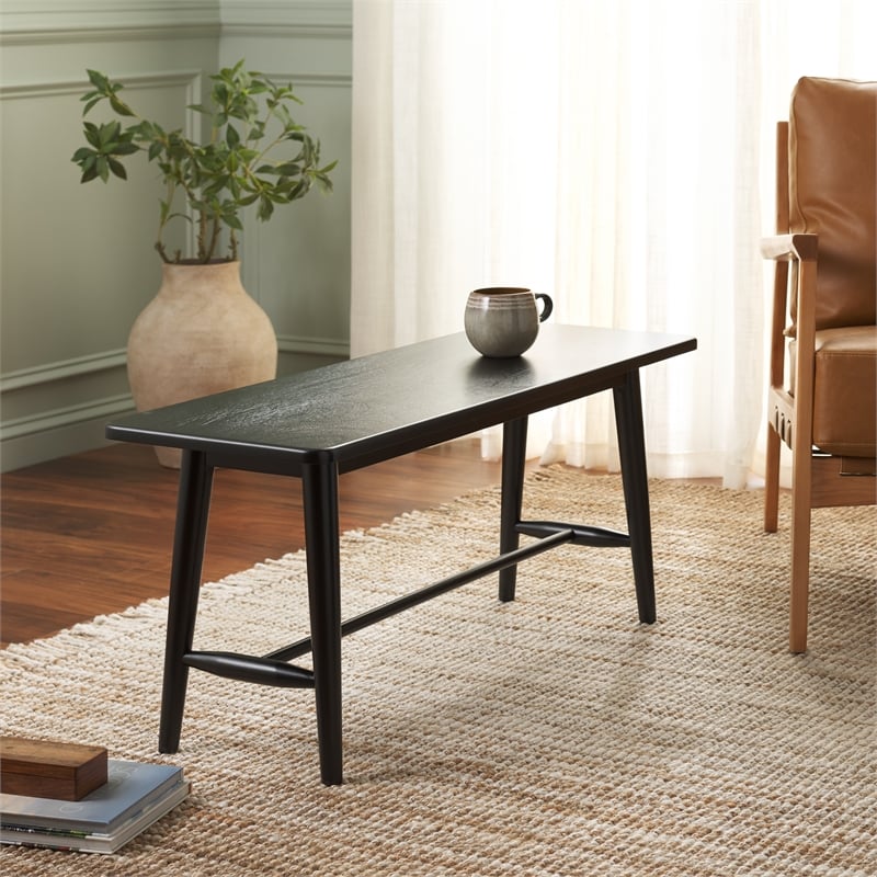 Safavieh Florent Wood and Metal Bench in Black