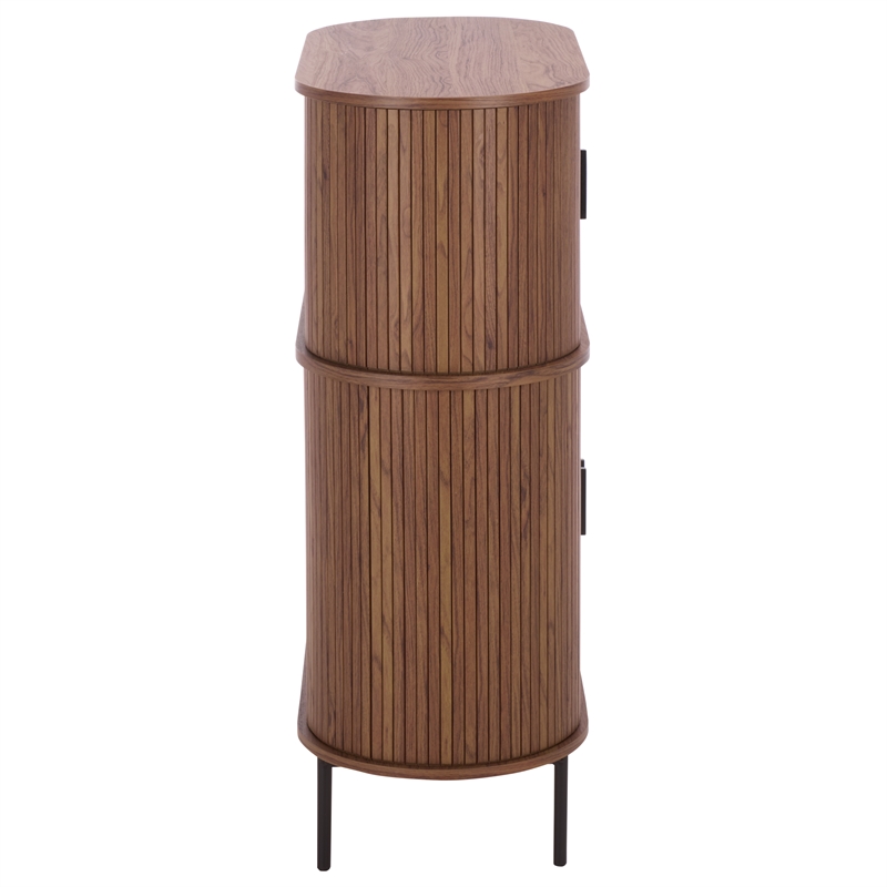 Safavieh Erdwing Wood Bar Cabinet in Walnut / Black