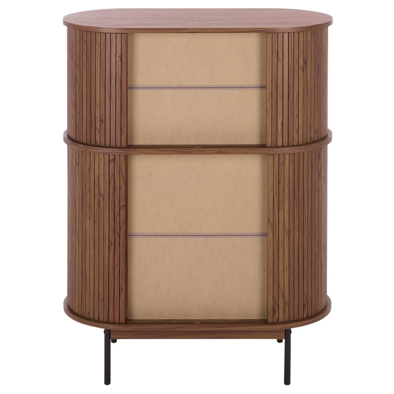 Safavieh Erdwing Wood Bar Cabinet in Walnut / Black
