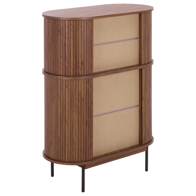 Safavieh Erdwing Wood Bar Cabinet in Walnut / Black