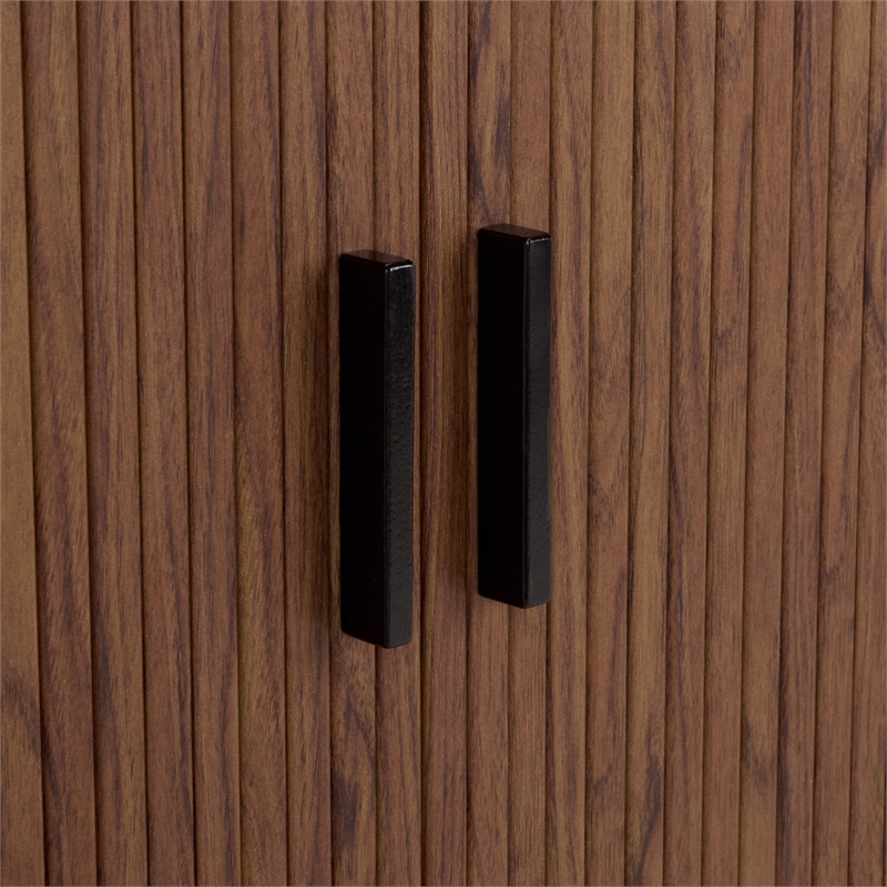 Safavieh Erdwing Wood Bar Cabinet in Walnut / Black