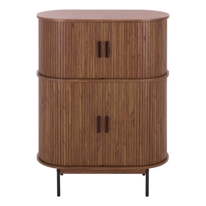 Safavieh Erdwing Wood Bar Cabinet in Walnut / Black