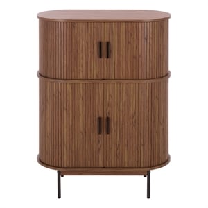 Safavieh Erdwing Wood Bar Cabinet in Walnut / Black