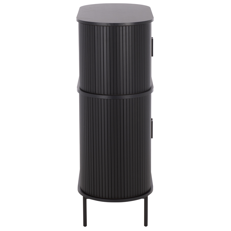Safavieh Erdwing Wood Bar Cabinet in Black / Black