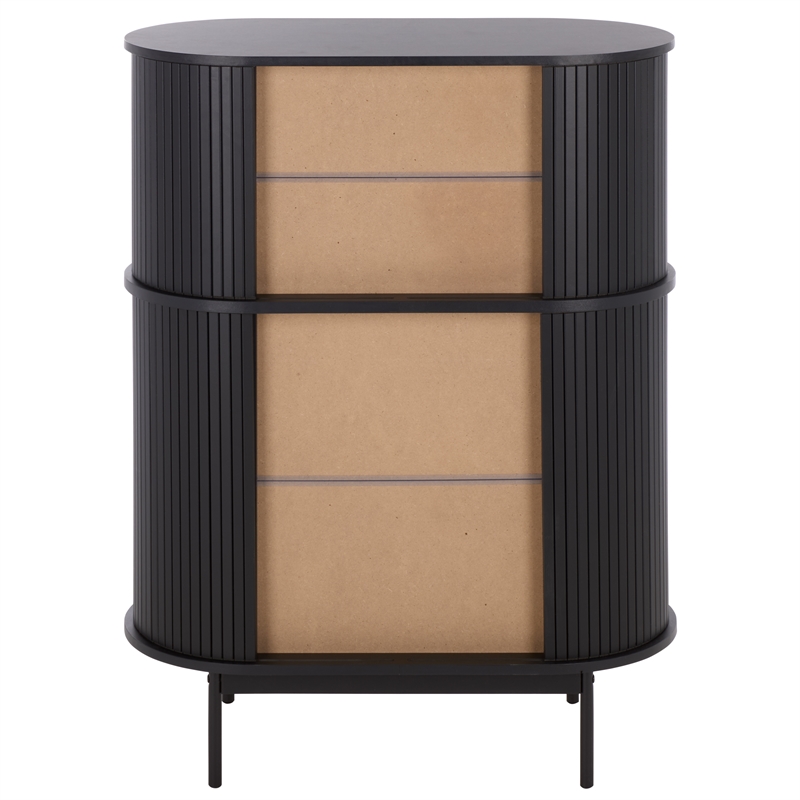 Safavieh Erdwing Wood Bar Cabinet in Black / Black