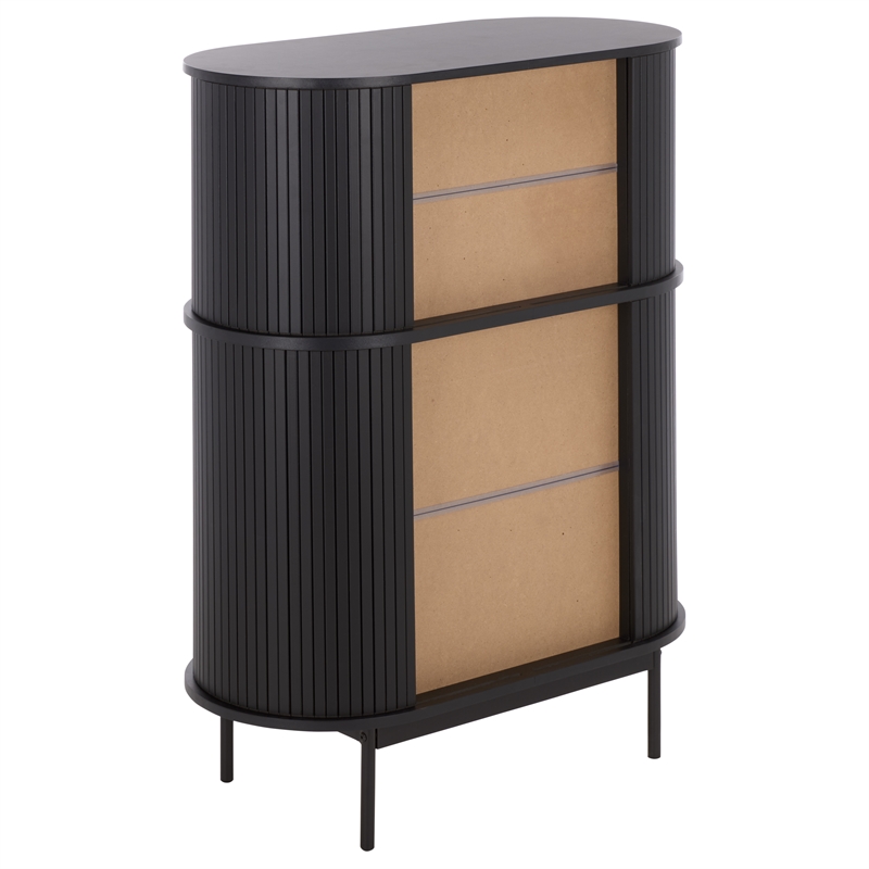 Safavieh Erdwing Wood Bar Cabinet in Black / Black