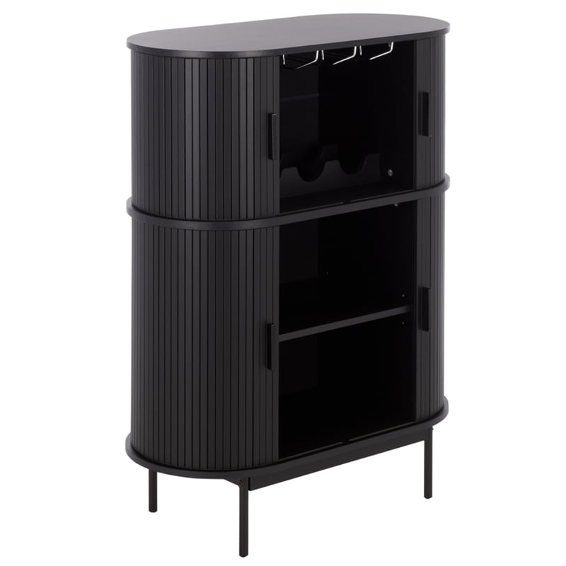 Safavieh Erdwing Wood Bar Cabinet in Black / Black
