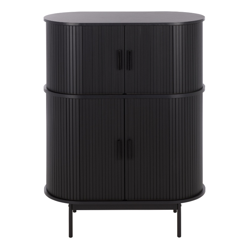 Safavieh Erdwing Wood Bar Cabinet in Black / Black