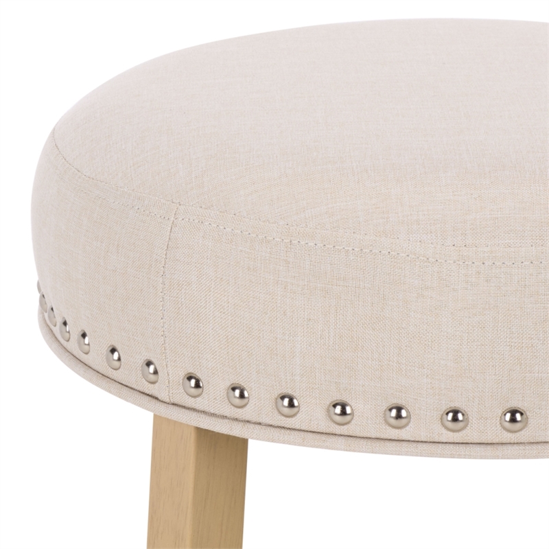 Safavieh Amato Wood and Metal Counter Stool in Cream / Natural