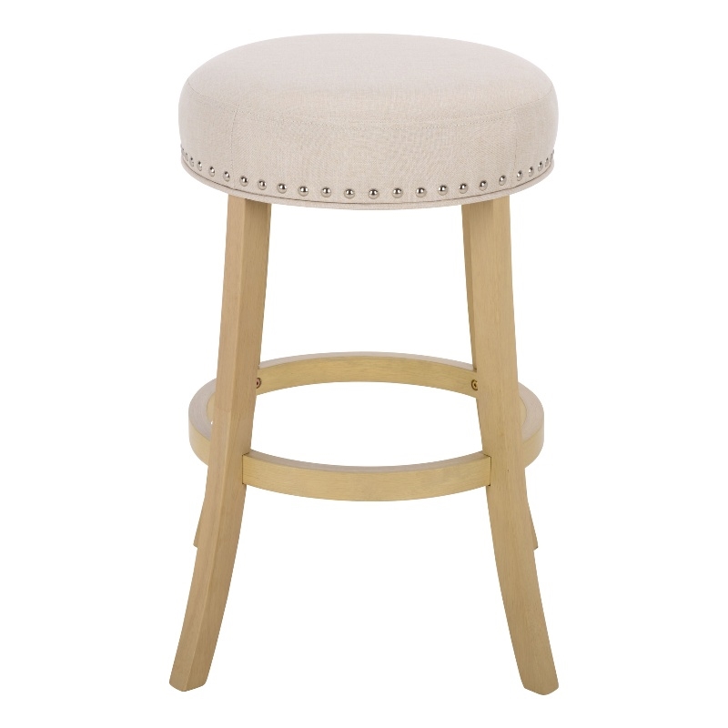 Safavieh Amato Wood and Metal Counter Stool in Cream / Natural