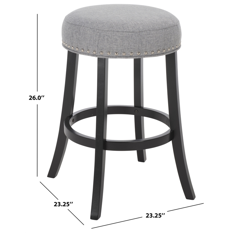 Safavieh Amato Wood and Metal Counter Stool  in Gray / Black